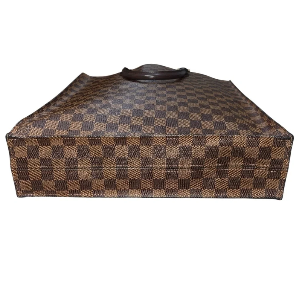 EUC Louis Vuitton Authentic Damier Ebene Sac Plat Tote Handbag COA Neutral Brown
